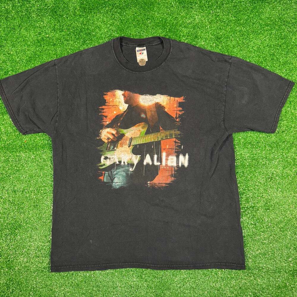 Vintage Fader 2007 Gary Allan Tour Concert T-Shirt Black Graphic Tee XL